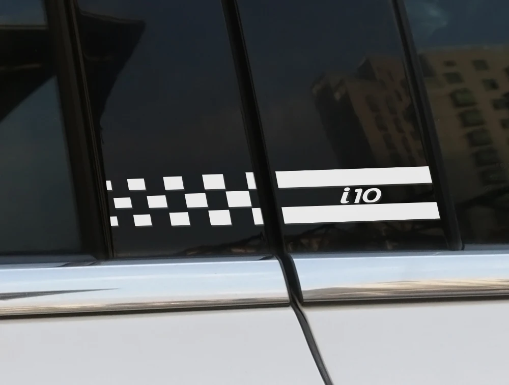 2PCS Auto Window B Pillars Trim Covers Sticker Car Column External Decorative Car Decal Stickers For Hyundai i10 Car Accessories (2)