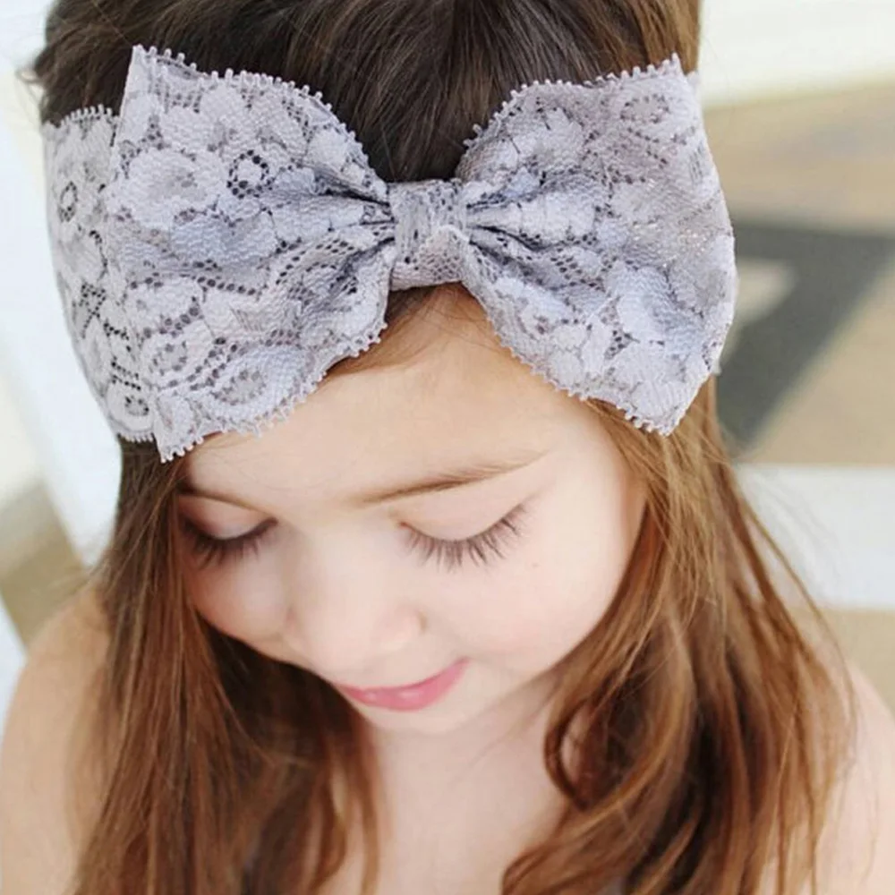 Детское праздничное платье эластичная лента для волос кружевная с бантом и