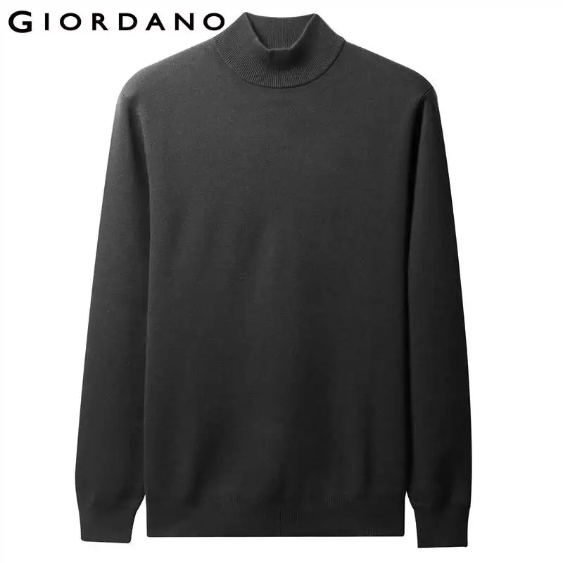 Koop Giordano Mannen Truien Mockneck Lange Mouwen Gebreide Truien Geribbelde Manchetten En Zomen Soild Blusa De Frio Masculino 01059880