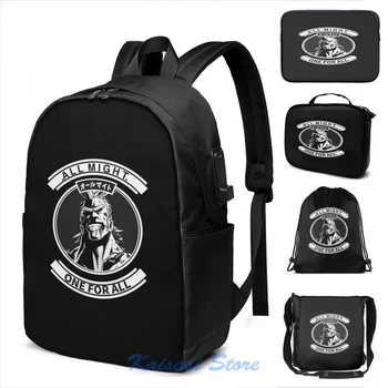 

Boku no Hero Academia (All Might - One For All) USB Charge Backpack men School bags Women bag Travel laptop bag