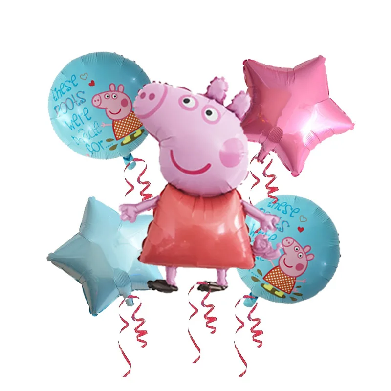 5 шт./партия 18 дюймов Peppa Pig helium Воздушные шары Дети День Рождения вечерние украшения детский душ Джордж баллон детские игрушки globos - Цвет: Темно-синий