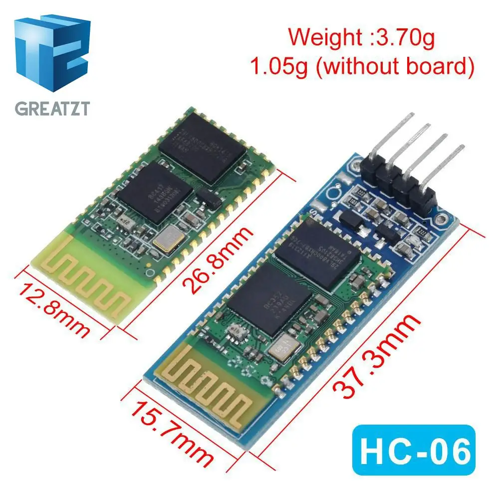 1 ШТ. HC06 HC 06 Беспроводной Серийный 4 Pin Радиотрансивер RS232 TTL Модуль Bluetooth плагин|rs232