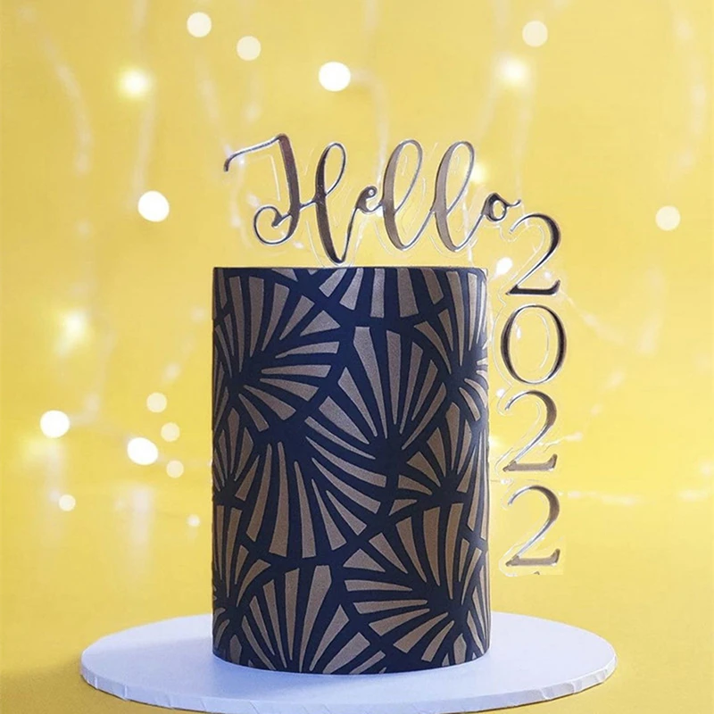 Christmas 2022 Bolo Original Gold Hello 2022 Happy New Year Cake Toppers Acrylic Merry Christmas  Cupcake Topper For New Year Party Cake Decorations|Cake Decorating  Supplies| - Aliexpress