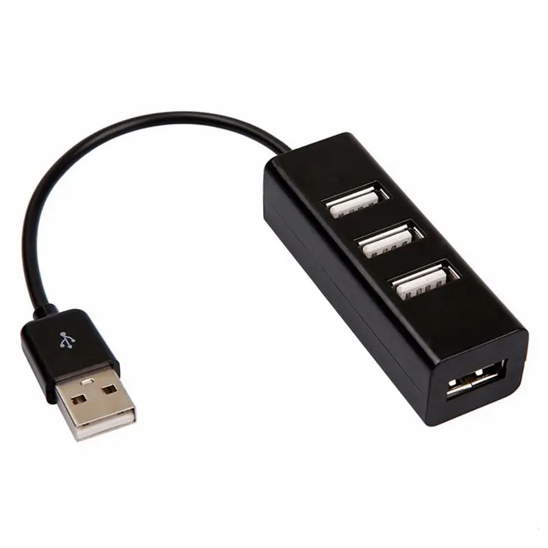 Black Usb-хаб 4-портовый концентратор 4-портовый 2,0 концентратор одной точке квадранта - Цвет: Black