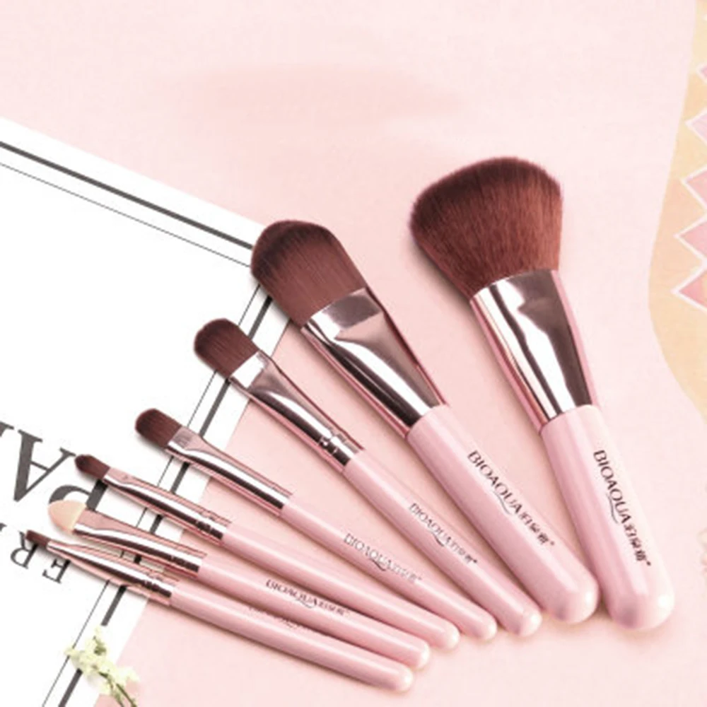 7 розовый/фиолетовый макияж щетки инструменты для макияжа Тени для век Кисть для основы румяна и кисти для макияжа инструменты для макияжа
