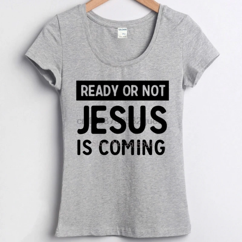 Keep Calm Jesus Is Coming Soon catalic God Christian 2019 Coton женская футболка Летняя новая Черная |