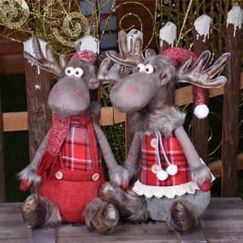 

Home Outdoor Christmas Decorations Grey Animals Christmas Tree Decorations with Skirts and Pants 2021 New Year Decorations