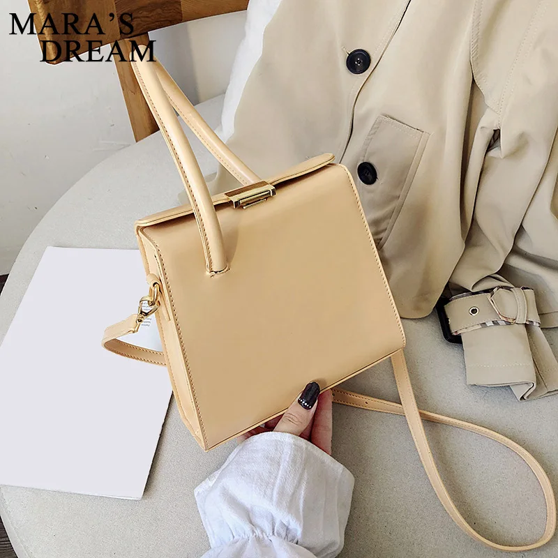  Mara's Dream 2019 New Solid Color Simple Women's Handbags Niche Fashion Handkerchief Women Bag Shou