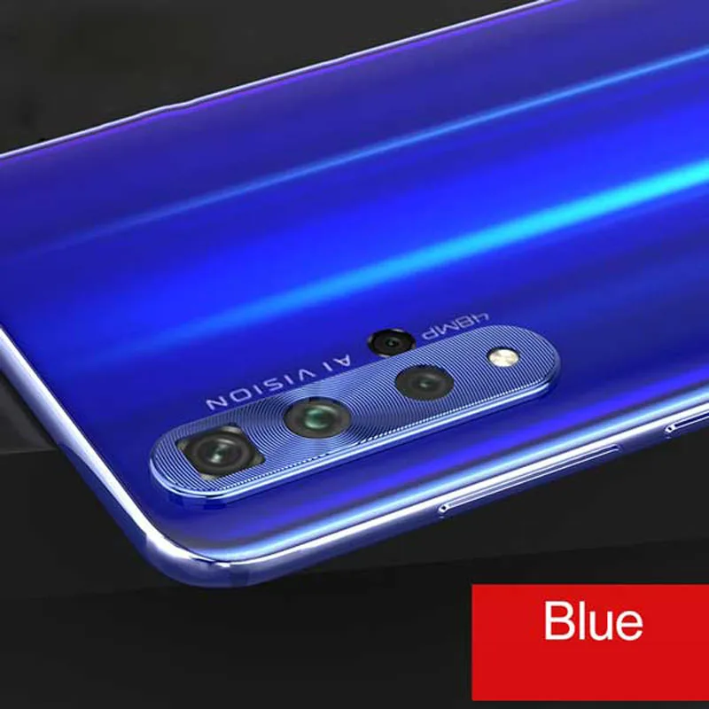 Защита объектива камеры для huawei Honor 20 Pro 20S 20i Nova 3 3E 3i 4 5 5i Pro Чехол металлический защитный кольцевой чехол для объектива мобильного телефона - Цвет: Синий