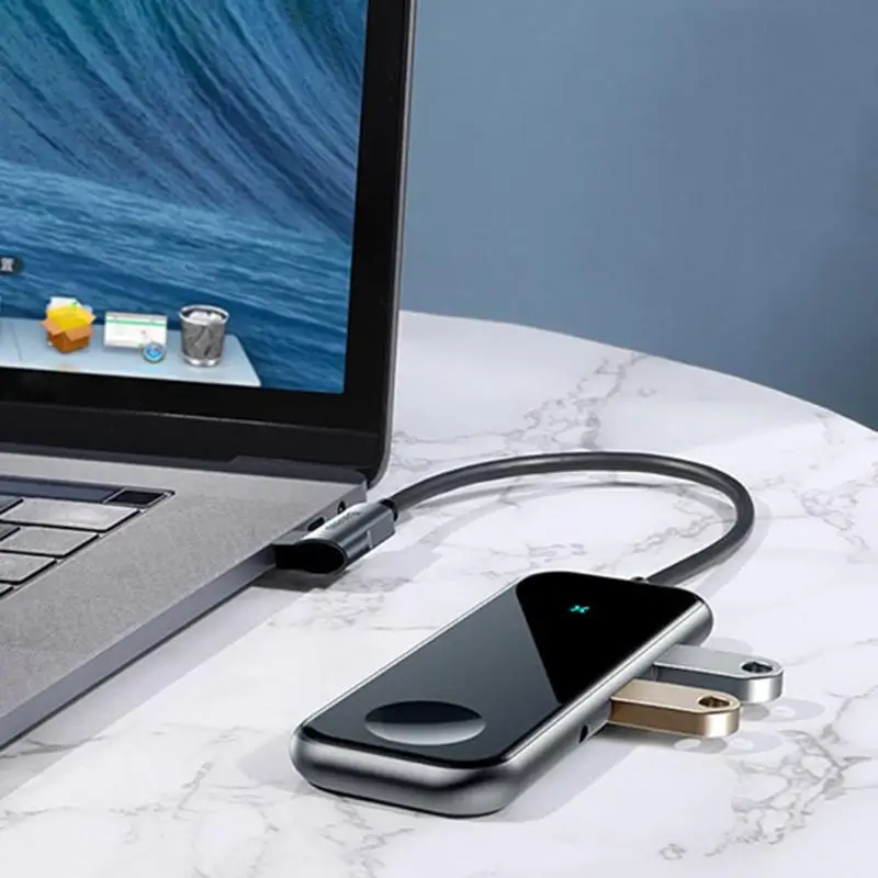 Baseus Type-C 3.0 HUB 2 USB3.0 4K/HD Audio PD Charging Adapter Splitter Dock chargers for Laptop PC for iWatch
