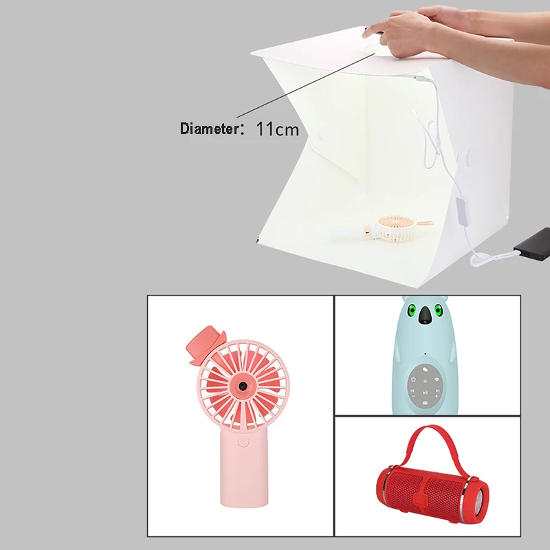 Best Baolyda New 40* 40cm 2 LED Photo Box Studio Photography Portable Folding Lightbox with 4 Color Photo Backdrops Studio Softbox