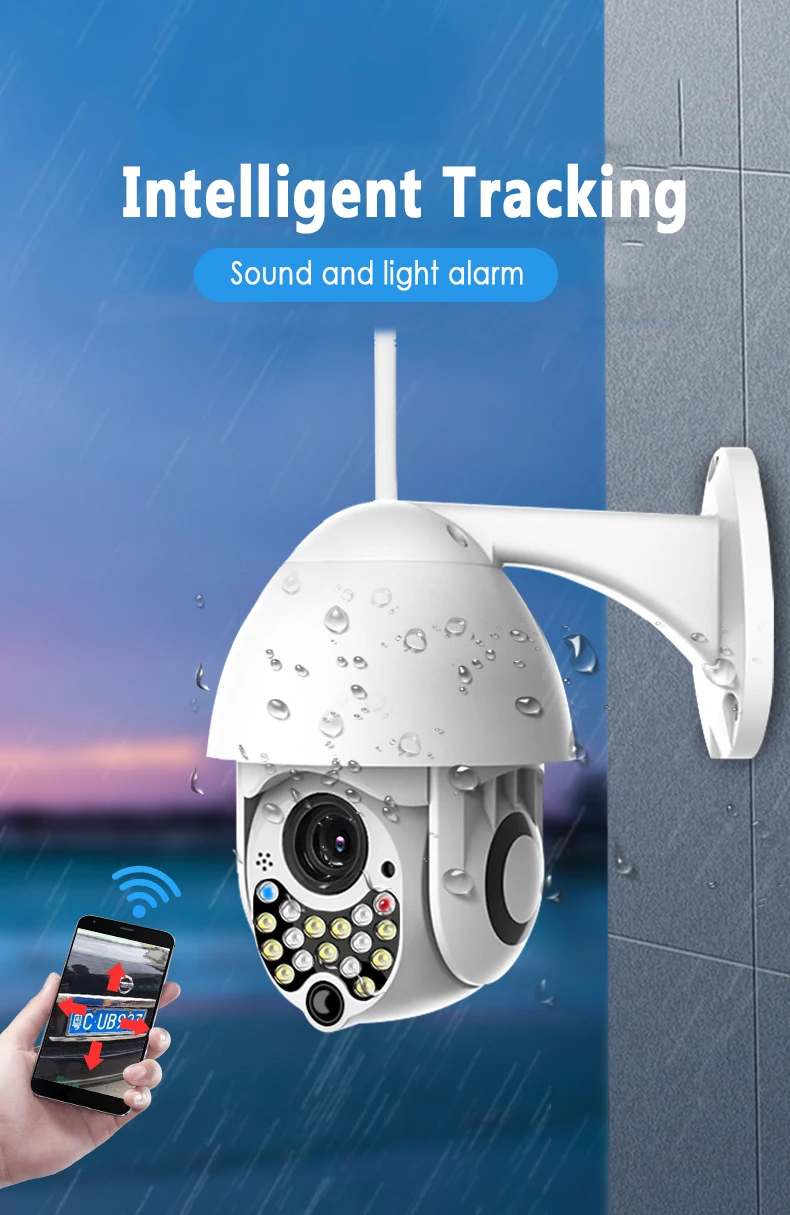Новая беспроводная Wifi ip-камера 1080 P, уличная камера, открытая высокоскоростная ИК-камера видеонаблюдения со звуком и светильник, функция сигнализации, безопасность