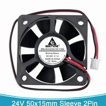 Gdstime – ventilateur de refroidissement industriel sans balais, 2 pièces, 24V DC, 2 broches, 5cm, 50mm x 15mm, 5015