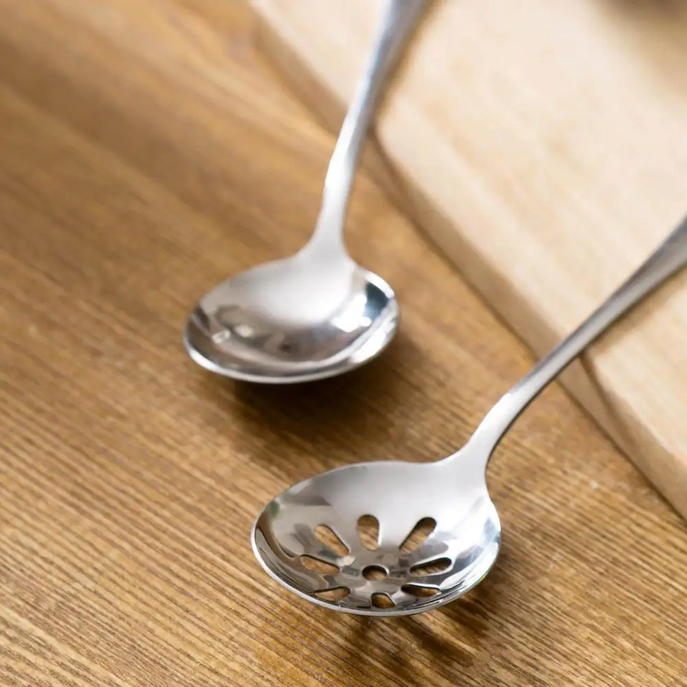 19 см большая ложка для супа из нержавеющей стали с длинной ручкой ложки дуршлага