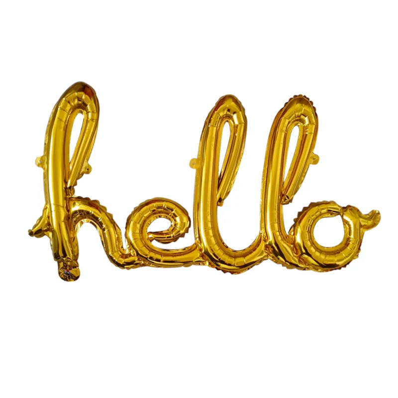 1 комплект розовое золото связывание буквы Hello фольга шары для детского душа