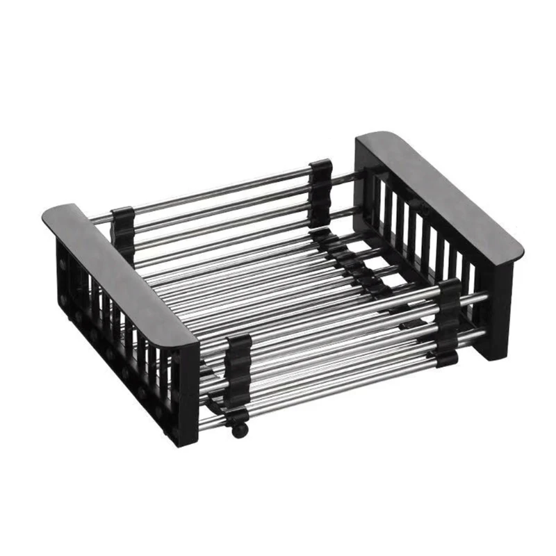 Stainless Steel Expandable Dish Drying Rack Telescopic Sink Drainer Filter Basket Adjustable Kitchen Drainage Organizer | Дом и сад