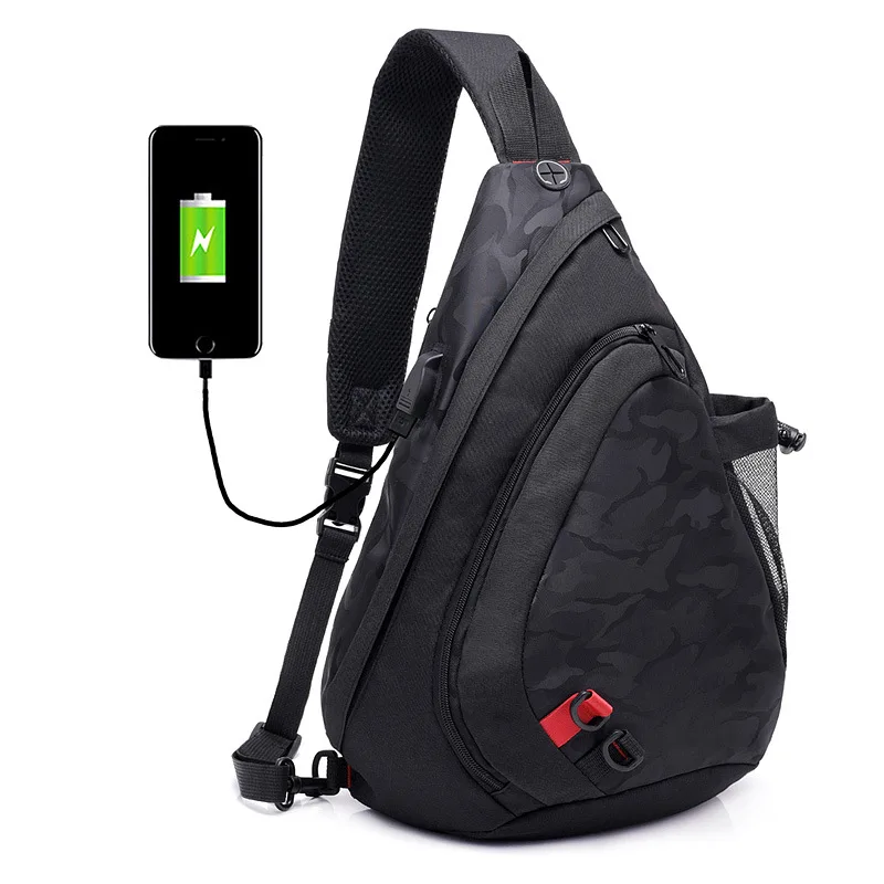 

2019 New Style Men Chest Pack Korean-style Simple Fashion USB Multi-functional Crossbody Bag