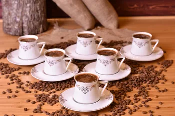 

Akari Set Of 6 Coffee Cups | Porcelain | Home - Kitchen | Made in Turkey | Free Shipping