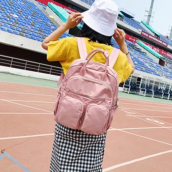 

2020 Fashion Woman Backpack Waterproof Nylon Soft Handle Solid Multi-pocket Travel Zipper Mochila Feminina Sac A Dos School Bags