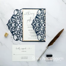 Индивидуальные цветные свадебные пригласительные открытки 50 шт перламутровая бумага лазерная резка свадебные цветы для приглашения полые Свадебные поздравительные открытки