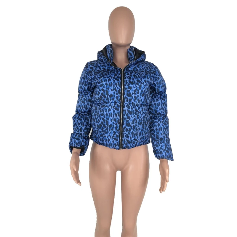 HAOYUAN, камуфляжная зимняя куртка с леопардовым принтом, женская осенняя одежда, сексуальное теплое пальто-пузырь размера плюс, верхняя одежда, толстая парка, пуховик