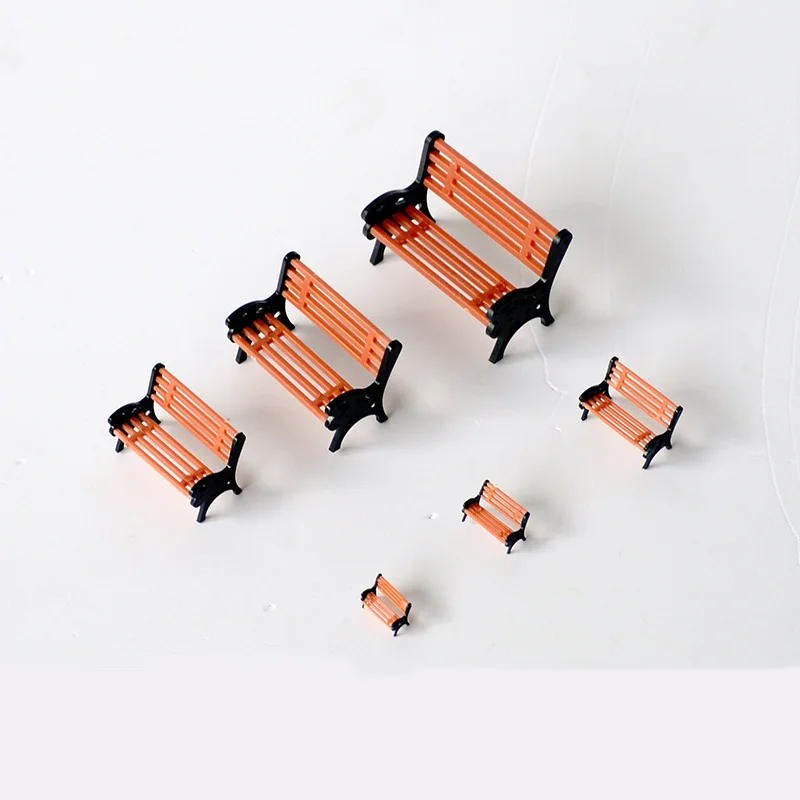 Model Park Bench miniature ornament Mini Garden Ornament Craft DIY Figurines Landscape Model Garden Decor 1Pcs