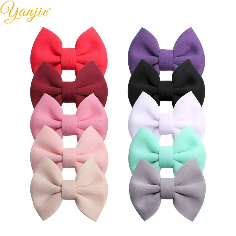 10pcs/lot Hair Bows 4'' Puff Bow Barrettes Soft Space Cotton Hair Clips for Women DIY Girls Neoprene Hair Accessories Party