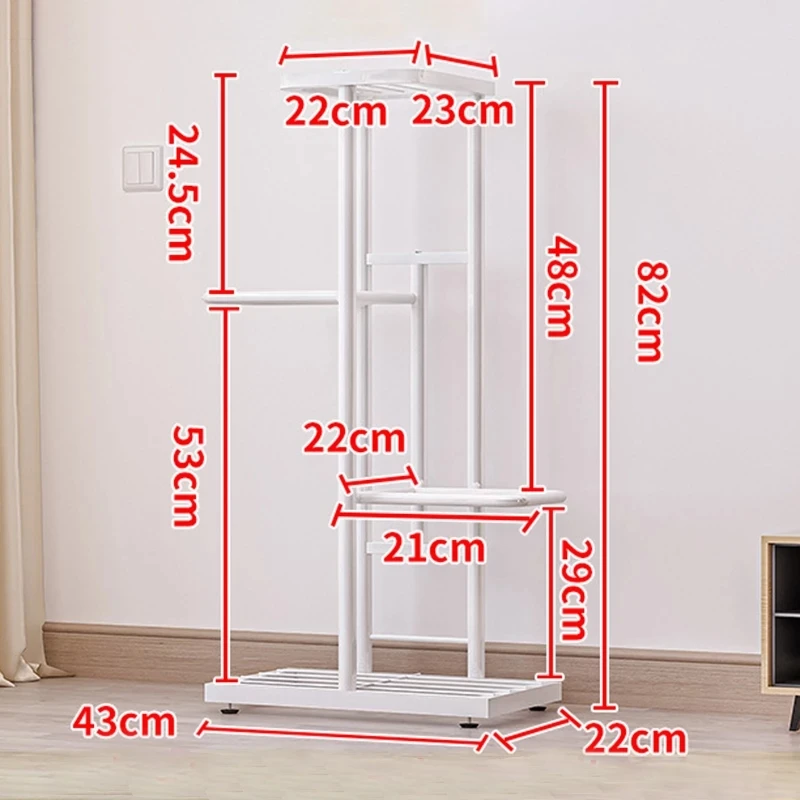 4Tier Metal Potted Plant Stand Flower Pot Flower Display Rack Plant Holder Shelf for Indoor Living Room Balcony Decoration