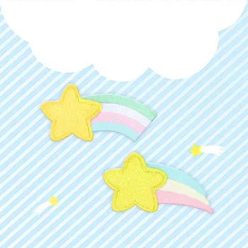 

20pcs/lot Flow Star Rainbow Self-Adhesive Adhesive Paper Embroidered Cloth Stickers Phone Case Bag Hand Account Book SC289