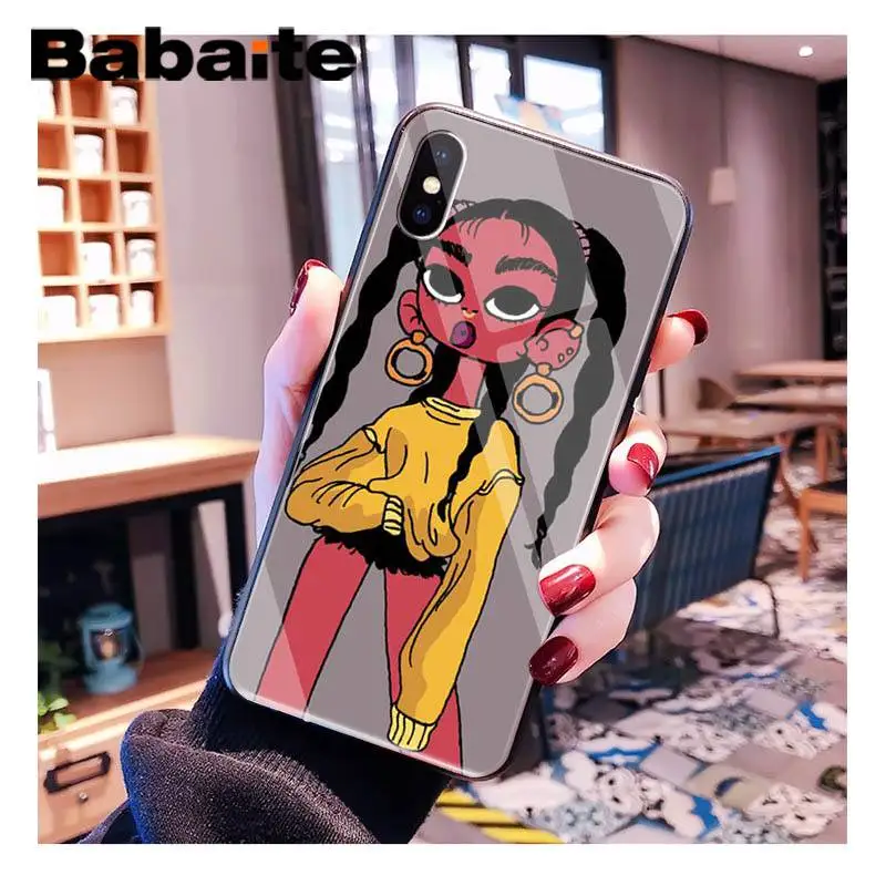 A14 Babaite Черная Королева мультфильм поппин шаблон ТПУ стекло PhoneCase для iPhone XR XS MAX X 7 8 6S Plus 11 11Pro 11Pro max Coque Shell - Цвет: A14