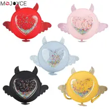 Модная Повседневная сумка для мессенджеров из искусственной кожи для девочек, Милая блестящая прозрачная сумка на плечо с сердечками, кожаная сумка для маленьких девочек, круглые сумки через плечо