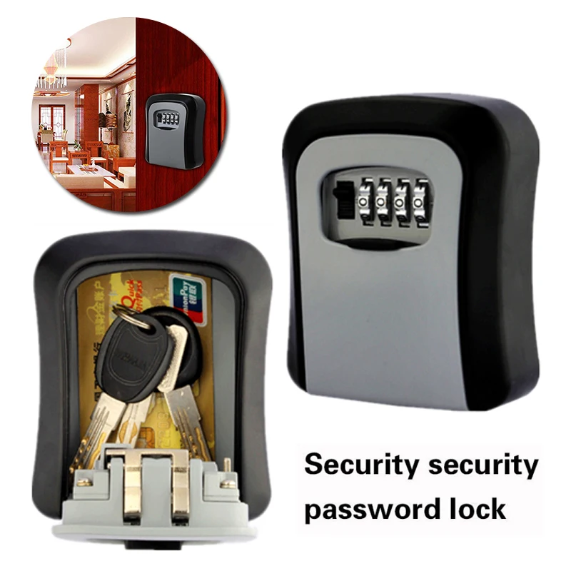 Высокая-класс Сейф Secure настенный ЖК-дисплей настенный металлический ящик для ключей с паролем Коробка Чехол