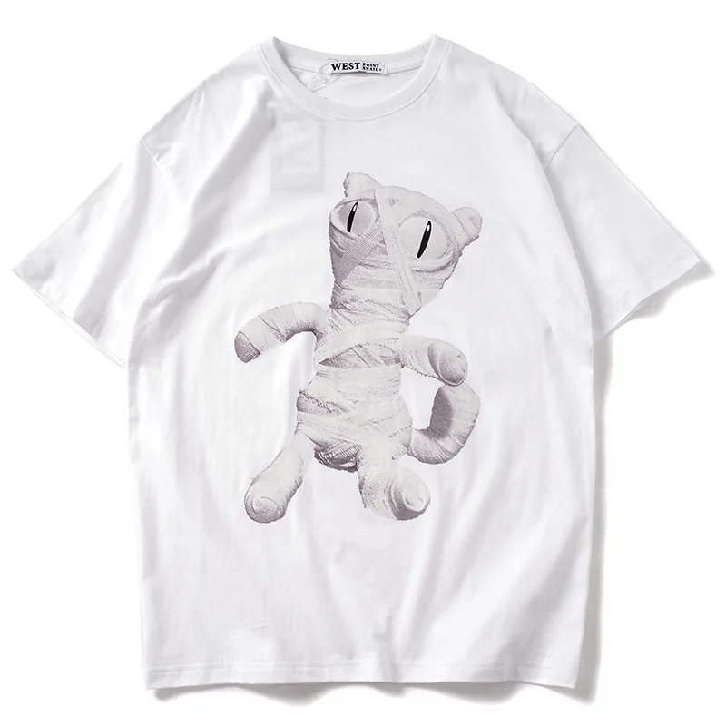 Новинка Высокая 19ss Мужская Мумия игрушечная кошка футболки хип хоп скейтборд, уличная мода хлопок футболки тройник kenye# BB4