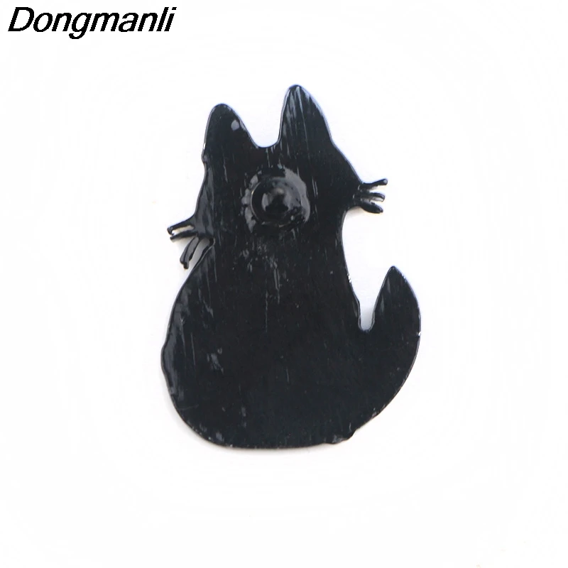 P4198 Dongmanli черная кошка эмалированные булавки и броши для женщин модные нагрудные булавки рюкзак сумки значок подарки