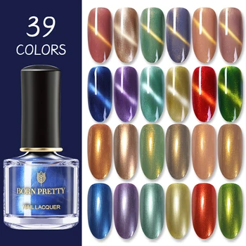 

BORN PRETTY Cat Eye Nail Polish Laser Nail Art Varnish Colorful Magnetic Polish 6ML for DIY Manicuring Design