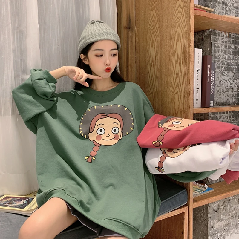 

ulzzang Hipster fashion brand Korean casual sweatshirt cartoon women hoodies oversize spring autumn style Women's Clothing new