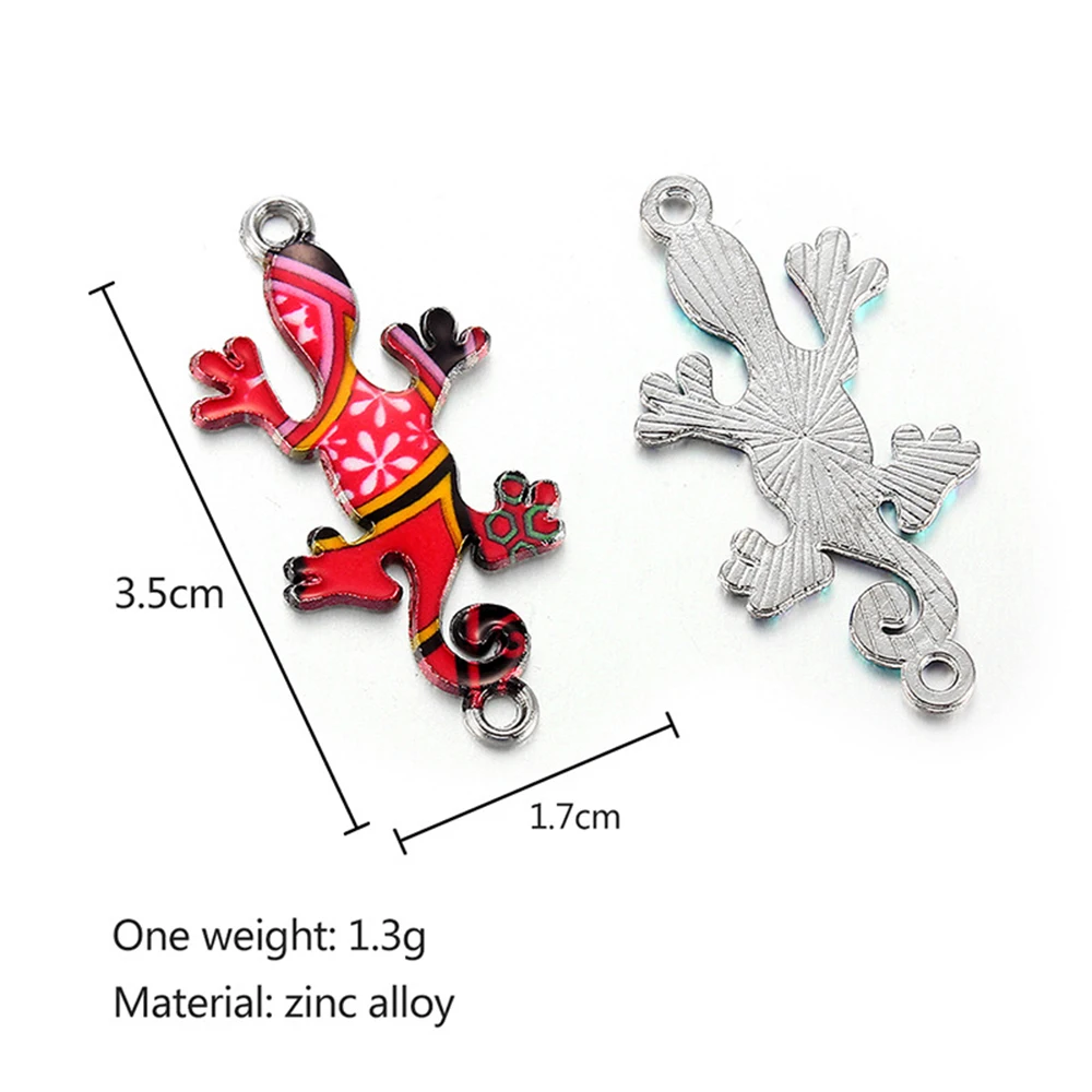 Новая мода милые 10 шт смешанные цвета Gecko соединители Подвески DIY ожерелье ювелирных изделий Рождественский подарок