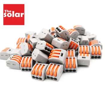 

50pcs PCT-213 222-413 Wire Connector Compact Wiring Cable Connector Conductor Terminal Block Threader Lever 0.08-2.5mm2 PCT