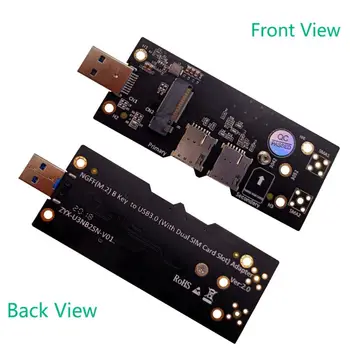 

M.2 Key B to USB 3.0 Adapter Riser Card for Desktop PC with Dual SIM Card Slot Connector for WWAN/LTE 2/3/4G 5G Module