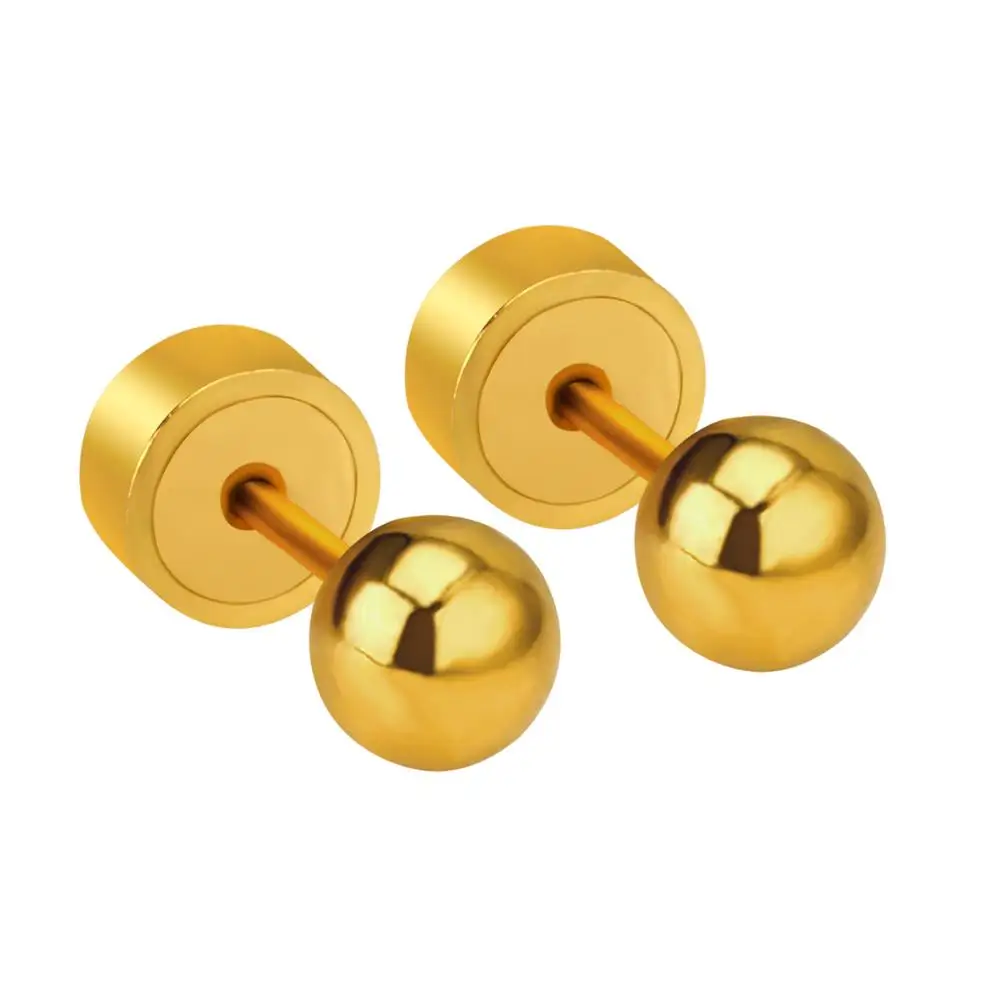LUXUSTEEL мужские серьги размер 3 мм 4 5 круглый шар титановая сталь гвоздики Collier Party