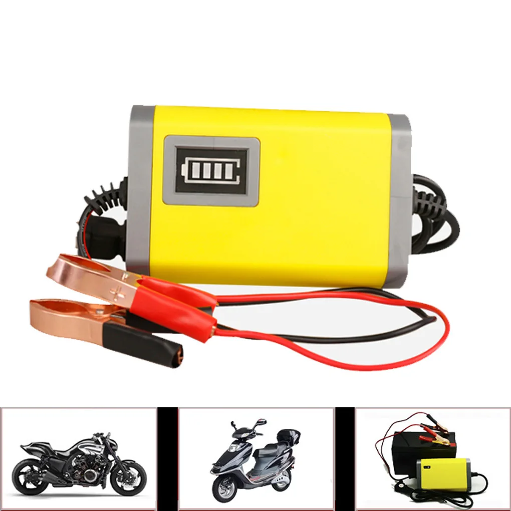 Universal 12V 2A Motorbike Battery Charger LED Display Smart Automotive Motorcycle Car Fast Charge Batteries EU Plug