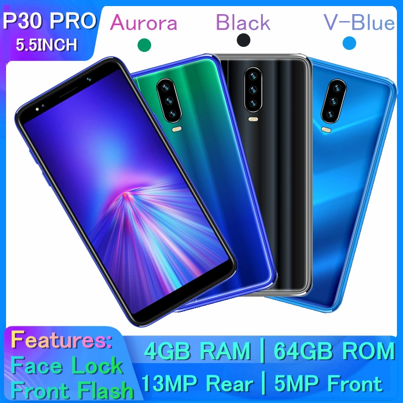 Оригинальный мобильный телефон P30 Pro 18:9 5 дюймов 4 Гб ОЗУ 64 ПЗУ камера 13 МП