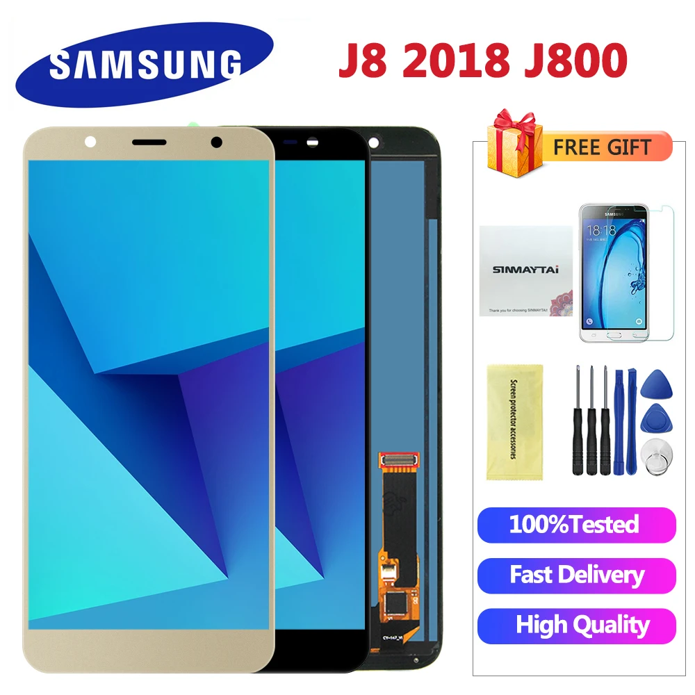

For Samsung Galaxy J8 2018 J800 Screen LCD Display Touch Screen Adjust Brightness Pancel SM - J800M J810F J810Y Replacement