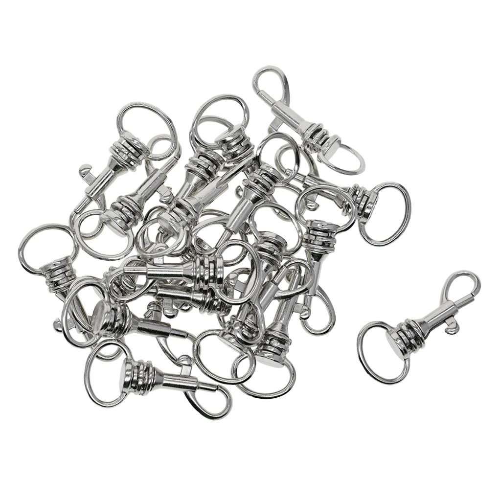 Dog Leash Key Ring Lobster Clasp Swivel Trigger Snap Hook Silver Tone 12 Pcs