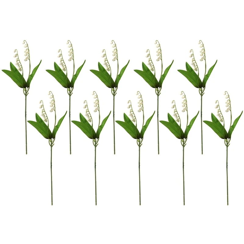 20 Pcs Artificial Lily Of The Valley Faux Flowers Wind Chime Orchid Wedding Bouquet May Flower For Home Garden | Дом и сад