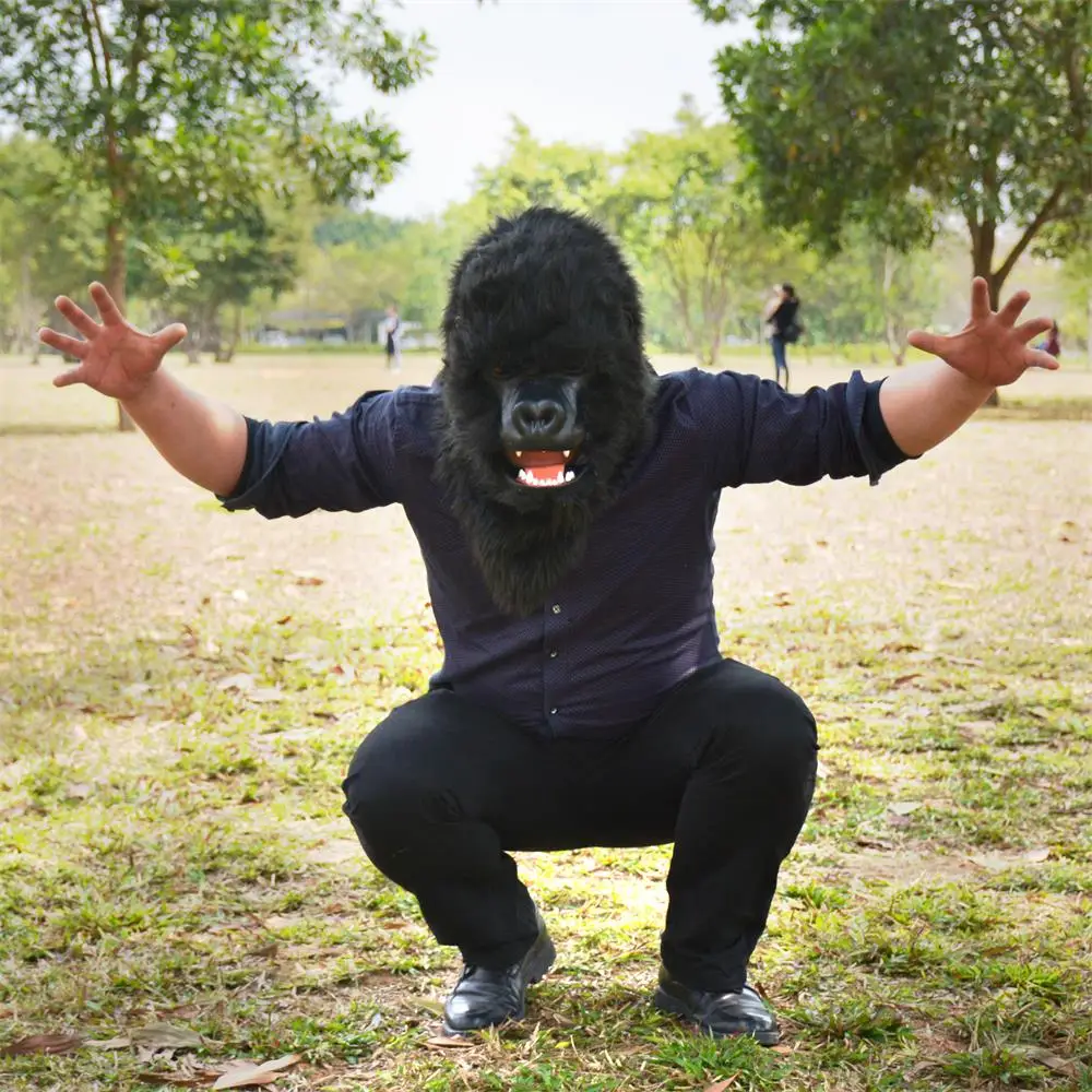 

Mouthpiece Chimpanzee Headgear Mask Mouth Can Move Cosplay Party Dance Party Funny Animal Head Cover Face Cute Animal Head