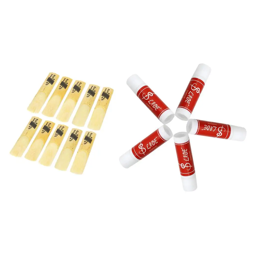 10pcs Alto Sax Reeds Strength 2.5+5 Tubes Clarinet Saxophone Cork Grease | Спорт и развлечения