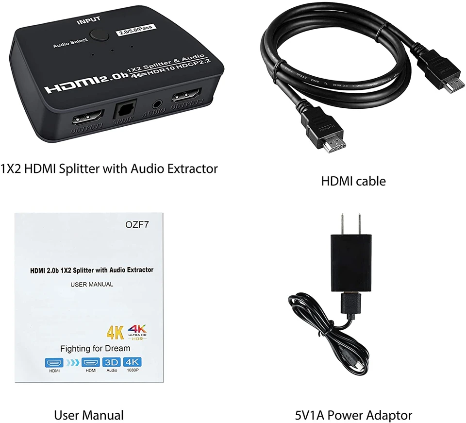 2024 ְ 4K HDMI й,  , 1 in 2 out, HDR HDMI2.0  й, PS4  TV XBox PS5 , 1x2