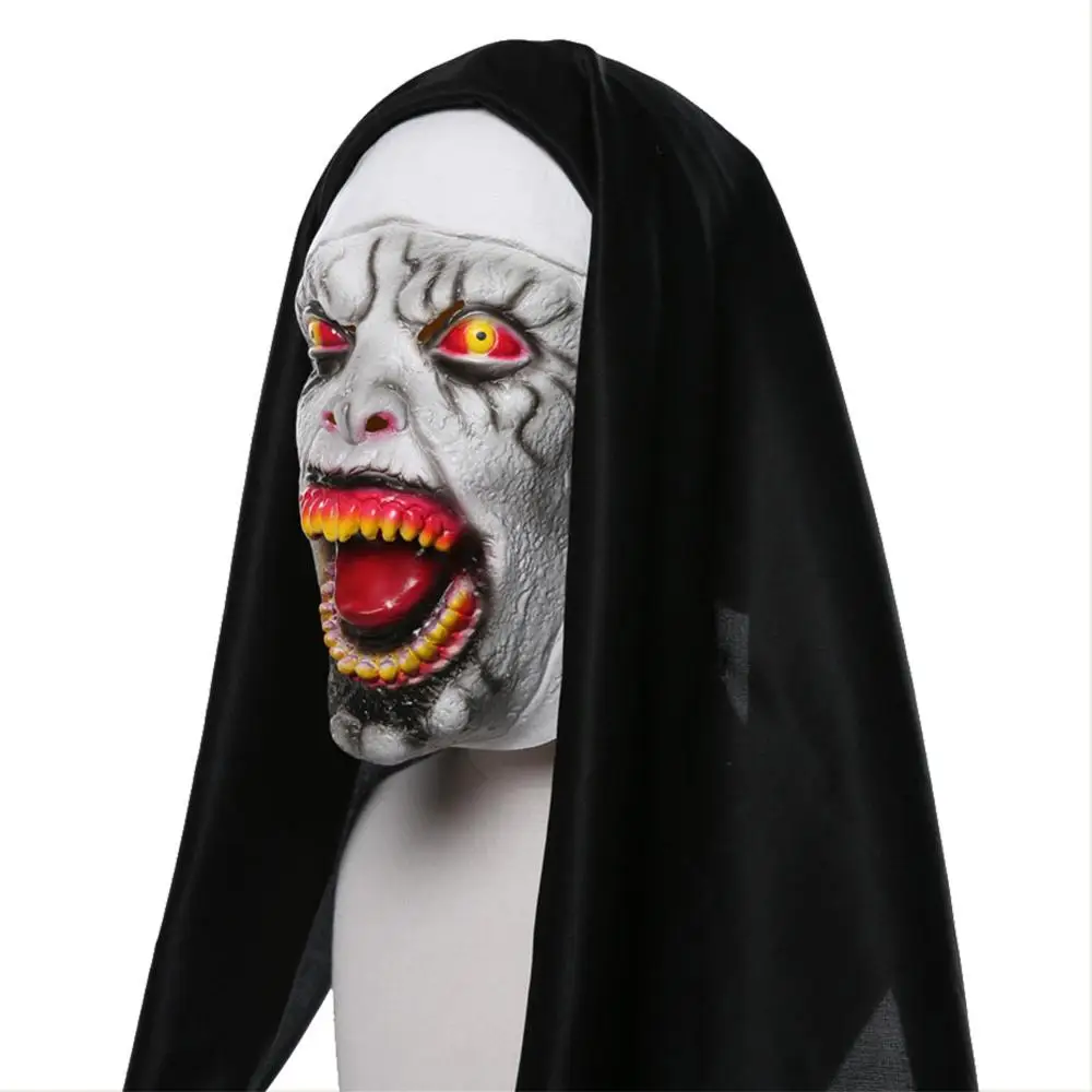 Conjuring 2 Nun костюмная Маска Косплей головной убор Опора страшная маска на Хеллоуин призрак аксессуары для вечерние