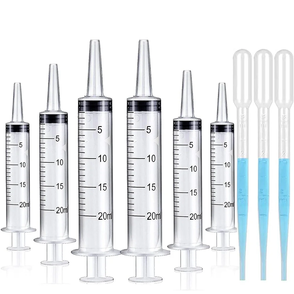 6Pack20mlSyringeWithout 바늘 주사기 forLipGloss 대형 플라스틱 주사기 forscientific clabs, Dispensing,Refilling Multiple Uses